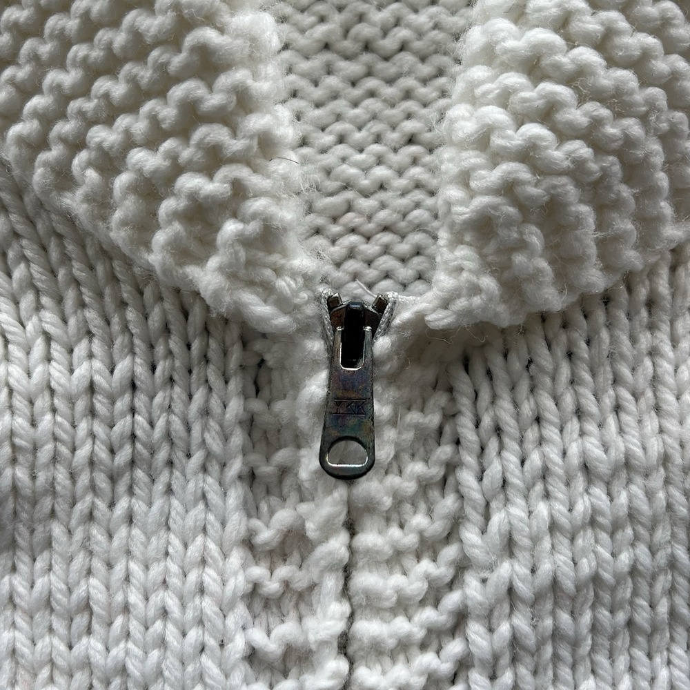 Vintage Blue Jays Cowichan Men's Medium White MLB Acrylic Hand Knit Cardigan - Picture 4 of 11